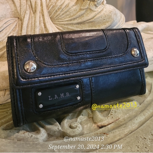 L.A.M.B by Gwen Stefani Leather Wallet Luxury Designer Celebrity Vintage Snap#48 - Picture 5 of 16